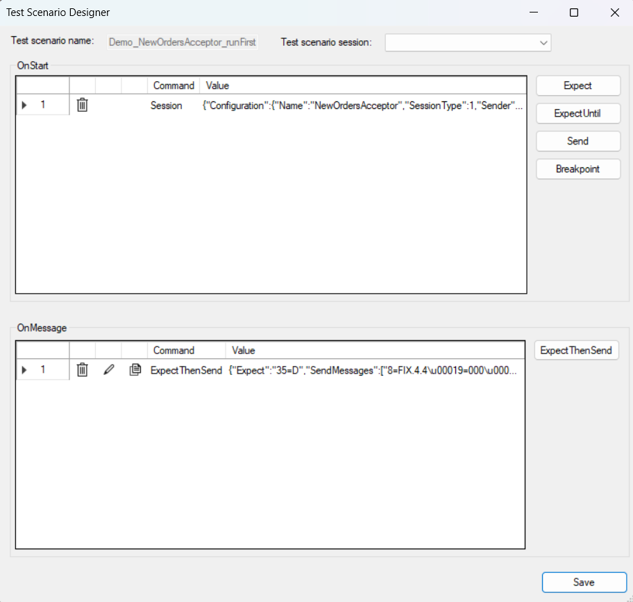 FIX Client Simulator Test Scenario Constructor